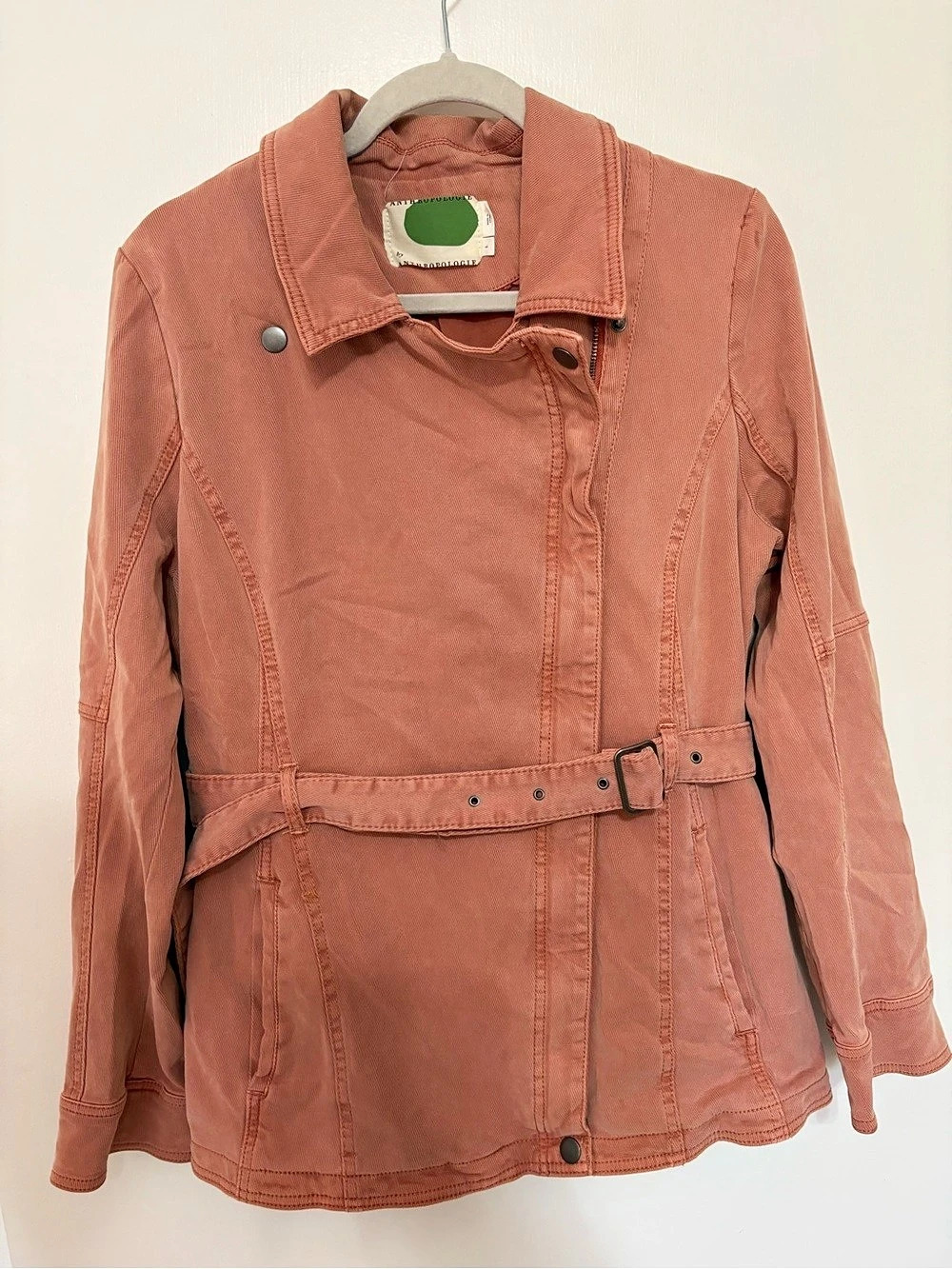 Anthropologie Utility Jacket Pink Cotton